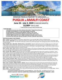 Puglia & Amalfi Coast