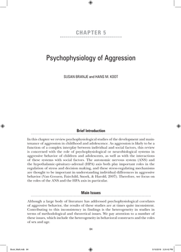 Psychophysiology of Aggression