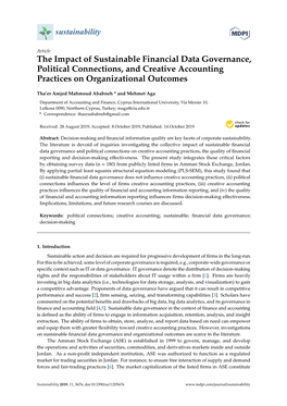 The Impact of Sustainable Financial Data Governance, Political Connections, and Creative Accounting Practices on Organizational Outcomes