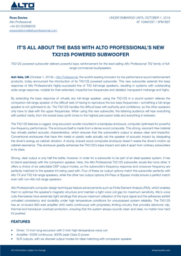 It's All About the Bass with Alto Professional's New