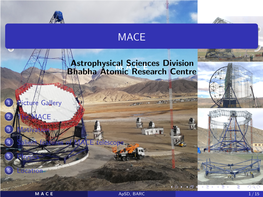 MACE Gamma-Ray Telescope @ Hanle, Ladakh, India