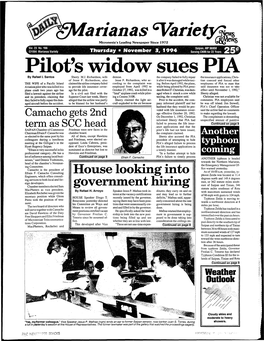 Arianas %Riet~~ Micronesia's Leading Newspaper Since 1972 ~ Evvs Pilot's Widow Sues P by Rafael!