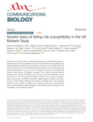 Genetic Basis of Falling Risk Susceptibility in the UK Biobank Study
