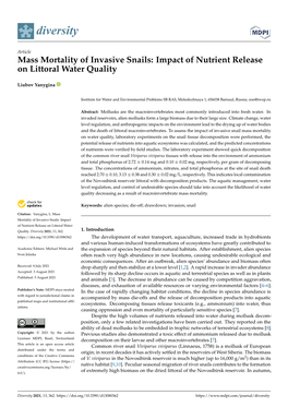 Mass Mortality of Invasive Snails: Impact of Nutrient Release on Littoral Water Quality