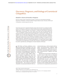 Discovery, Diagnosis, and Etiology of Craniofacial Ciliopathies
