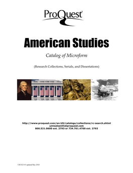 American Studies | Subject Catalog (PDF)