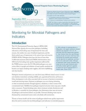 Monitoring for Microbial Pathogens and Indicators