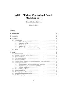 Sybil – Efficient Constrained Based Modelling in R