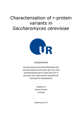 Characterization of R-Protein Variants in Saccharomyces Cerevisiae