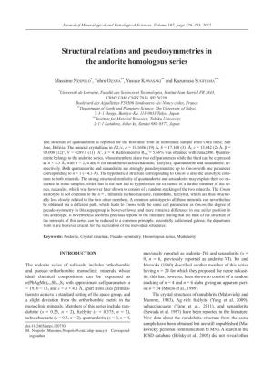 Structural Relations and Pseudosymmetries in the Andorite Homologous Series