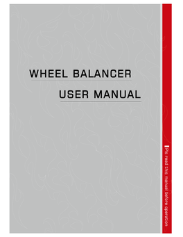Wheel Balancer User Manual