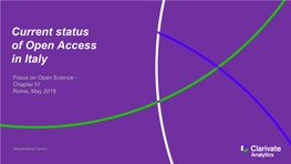 Current Status of Open Access in Italy