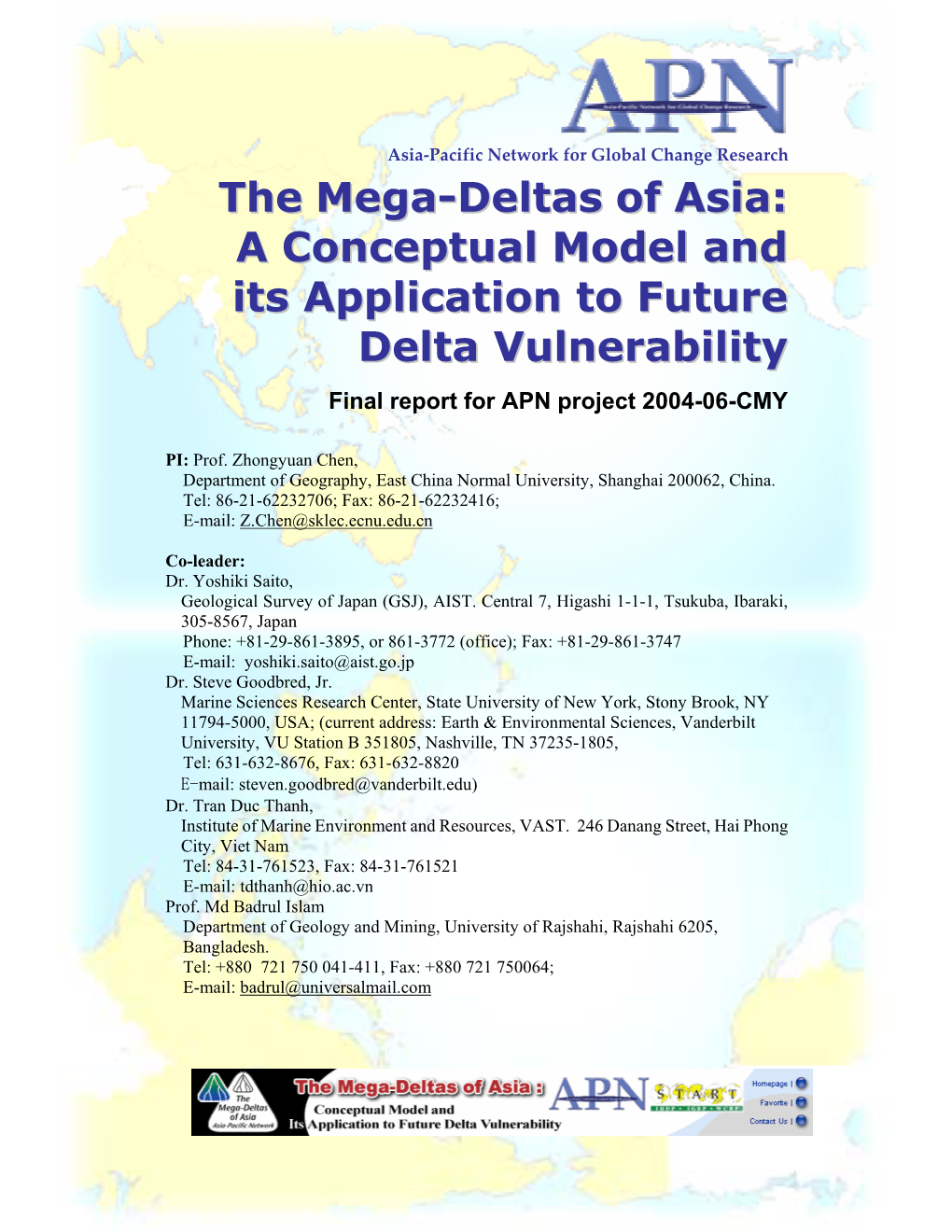 The Mega-Deltas of Asia: a Conceptual Model and Its Application to Future Delta Vulnerability