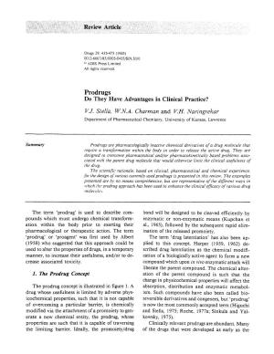 Prodrugs Do They Have Advantages in Clinical Practice?