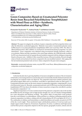 Green Composites Based on Unsaturated Polyester Resin from Recycled Poly(Ethylene Terephthalate) with Wood Flour As Filler—Synthesis, Characterization and Aging Eﬀect