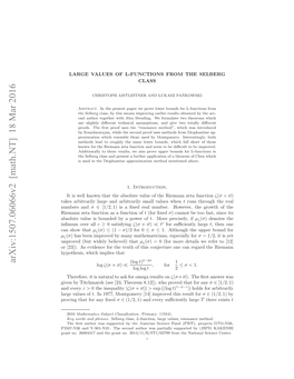 LARGE VALUES of L-FUNCTIONS from the SELBERG CLASS 3 Stronger Form
