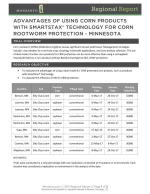 Advantages of Using Corn Products with Smartstax® Technology for Corn Rootworm Protection - Minnesota