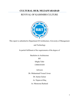 Cultural Hub, Muzaffarabad Revival of Kashmiri Culture