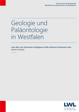Geologie Und Paläontologie in Westfalen 17.02.2021