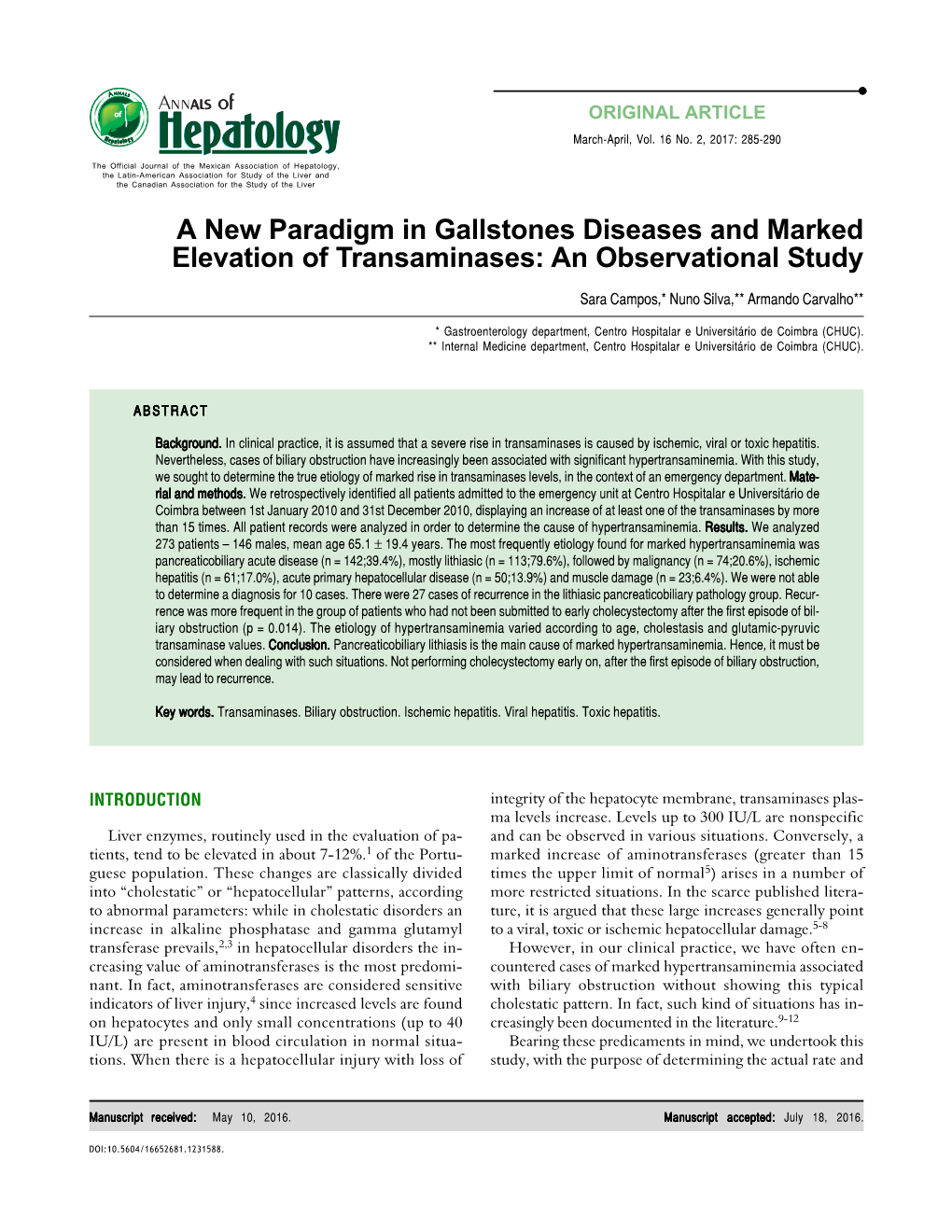 A New Paradigm in Gallstones Diseases and Marked Elevation of Transaminases