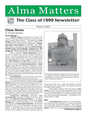 Alma Matters the Class of 1999 Newsletter