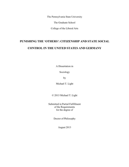 Citizenship and State Social Control in the United States and Germany