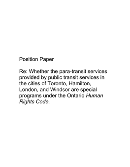 Whether the Para-Transit Services Provided by Public Transit Services