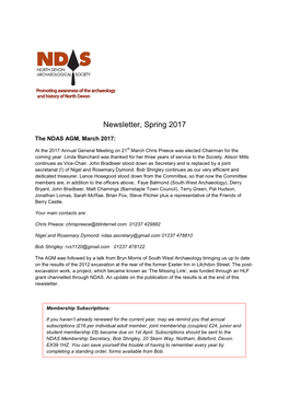 Newsletter, Spring 2017
