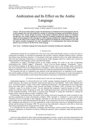 Arabization and Its Effect on the Arabic Language