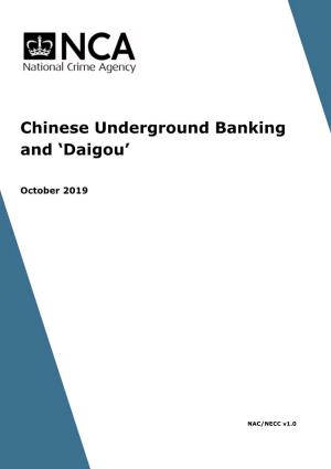 Chinese Underground Banking and 'Daigou'