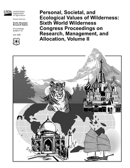 Personal, Societal, and Ecological Values of Wilderness: Sixth World Wilderness Congress Proceedings on Research, Management, and Allocation, Vol