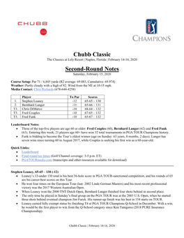 Chubb Classic Second-Round Notes
