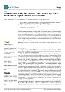 Determination of SLES in Personal Care Products by Colloid Titration with Light Reﬂection Measurements