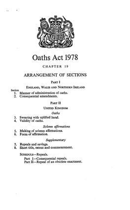 Oaths Act 1978 CHAPTER 19
