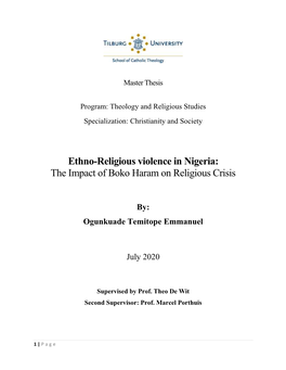 Ethno-Religious Violence in Nigeria: the Impact of Boko Haram on Religious Crisis