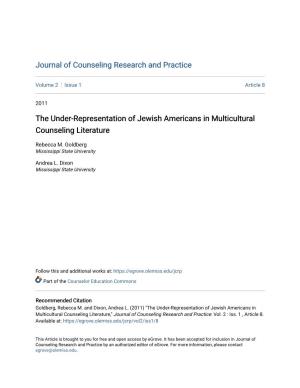 The Under-Representation of Jewish Americans in Multicultural Counseling Literature
