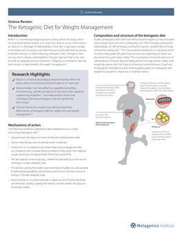 The Ketogenic Diet for Weight Management