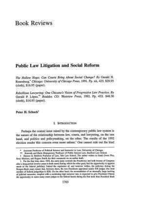 Public Law Litigation and Social Reform