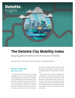 The Deloitte City Mobility Index Gauging Global Readiness for the Future of Mobility