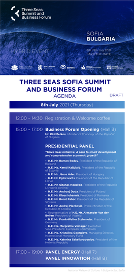 Three Seas Sofia Summit and Business Forum Agenda Draft