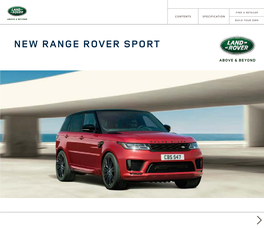 New Range Rover Sport Find a Retailer Contents Specifications Build Your Own