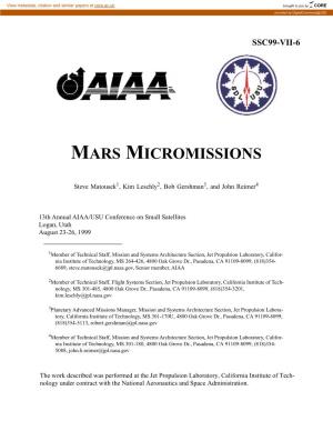 Mars Micromissions