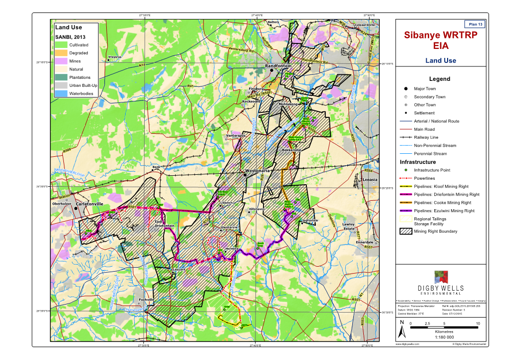 Sibanye WRTRP Cultivated Ventersdorp Rd M13 EIA Degraded Vreysrus Randfontein Rd