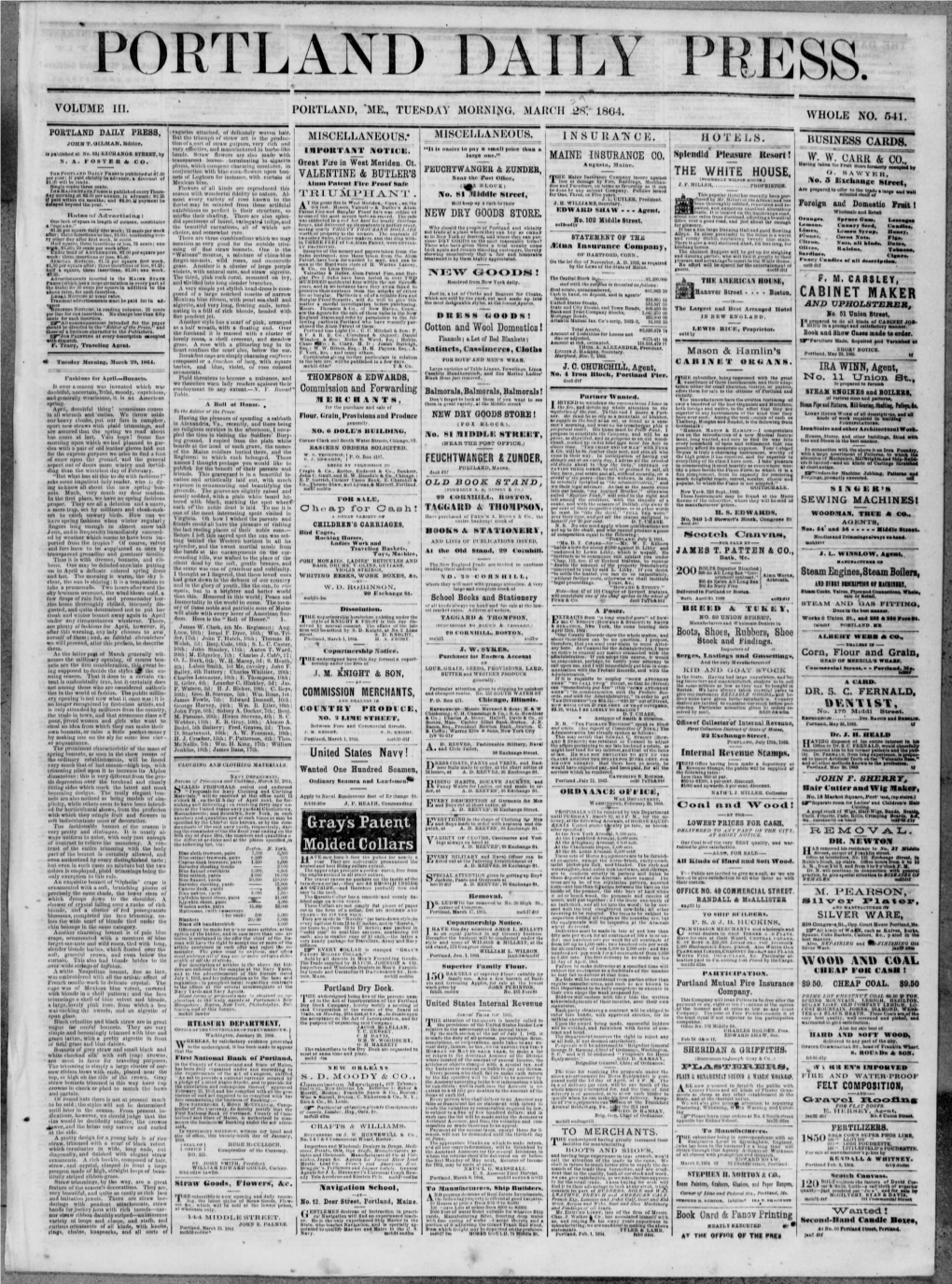 PORTLAND DAILY PRESS, Vagaries Attached, of Delicately Woven Hair, Lint the Triumph of Straw Art Is the Produc- MISCELLANEOUS.* MISCELLANEOUS