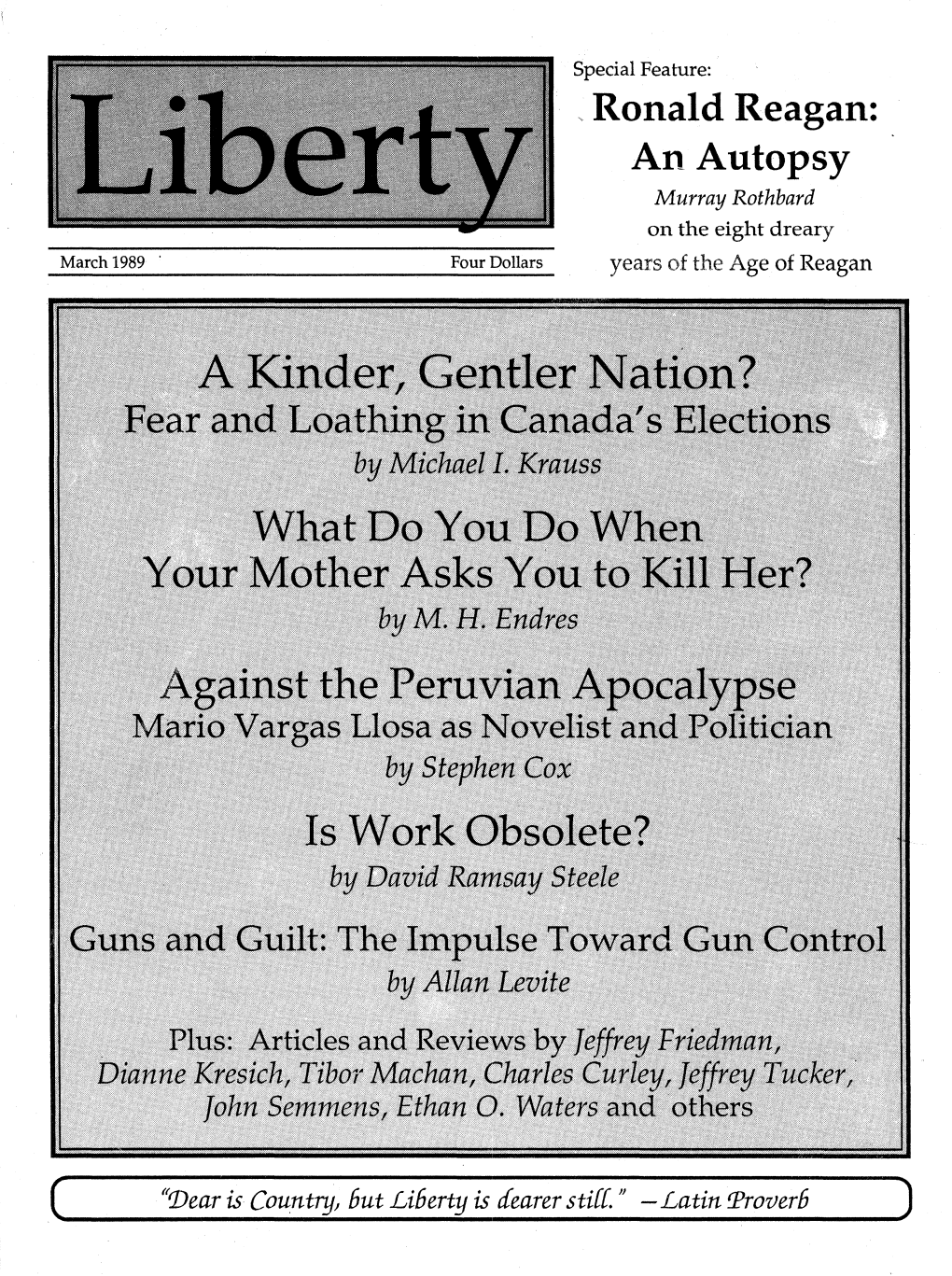 Liberty Magazine, March 1989