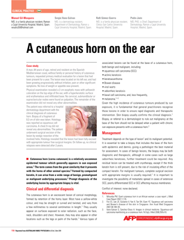 A Cutaneous Horn on the Ear
