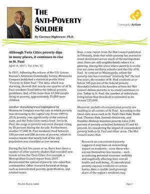 The Anti-Poverty Soldier Page 1 Not Participate in Or Contribute to Our That Things Still Seem to Be Getting Worse in St