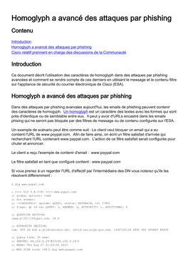Homoglyph a Avancé Des Attaques Par Phishing