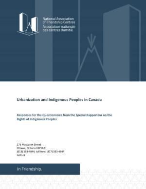 Urbanization and Indigenous Peoples in Canada