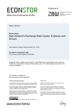 New Zealand's Exchange Rate Cycles: Evidence and Drivers